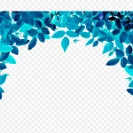 蓝色树叶 免费PNG素材