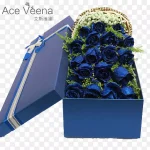 蓝色妖姬蓝色礼盒礼物 免费PNG素材