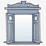 卡通蓝色窗户矢量 PNG素材下载