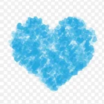 蓝色爱心艺术 免费PNG素材
