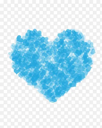 蓝色爱心艺术