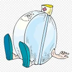 卡通蓝色药片人矢量 免费PNG素材