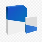 蓝色创意方块 高清PNG