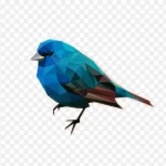 蓝色鸟不规则图形 透明背景PNG