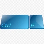 蓝色科技按键 透明背景PNG