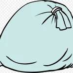 卡通蓝色麻袋矢量 透明背景PNG