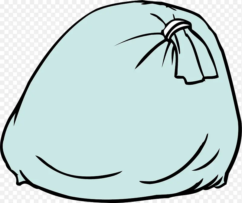 卡通蓝色麻袋矢量