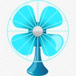 蓝色卡通风扇 透明背景PNG