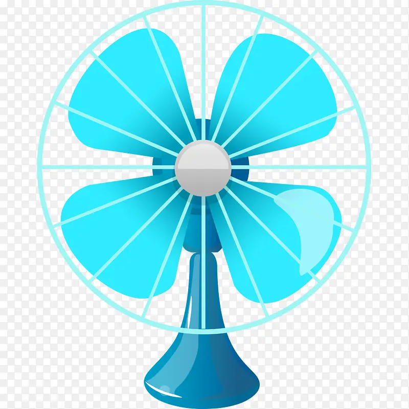 蓝色卡通风扇