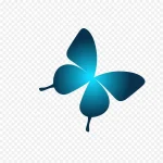 蓝色渐变蝴蝶 免费PNG素材