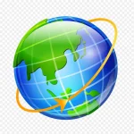 蓝色地球图案 透明背景PNG