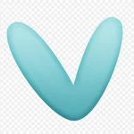 蓝色卡通比心图案 PNG素材下载