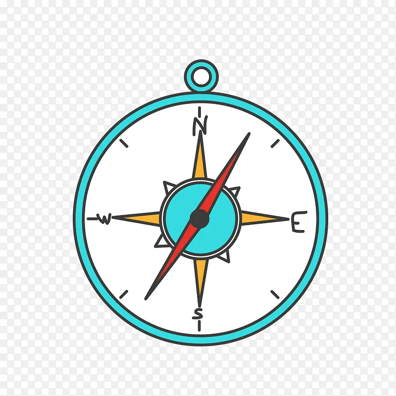 蓝色卡通指南针