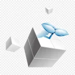 正方形创意图形 透明背景PNG