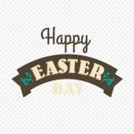 矢量复活节创意艺术字 透明背景PNG