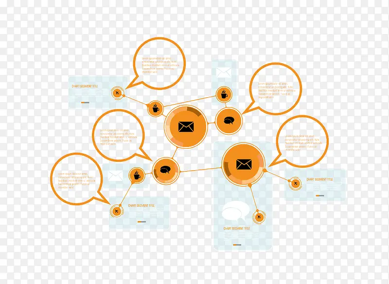 矢量卡通扁平化圆形创意图表