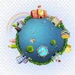 创意地球 PNG素材下载