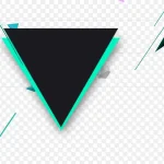 黑色创意三角形创意 透明背景PNG