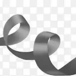 黑色创意丝带创意 透明背景PNG