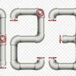 创意水管数字设计 透明背景PNG