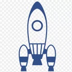 创意蓝色火箭 免费PNG素材