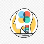 创意色卡人脑灵感矢量图标 免费PNG素材