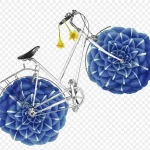 创意花朵自行车 免费PNG素材