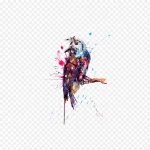 抽象艺术猫头鹰 免费PNG素材