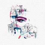 抽象艺术眼睛 透明背景PNG