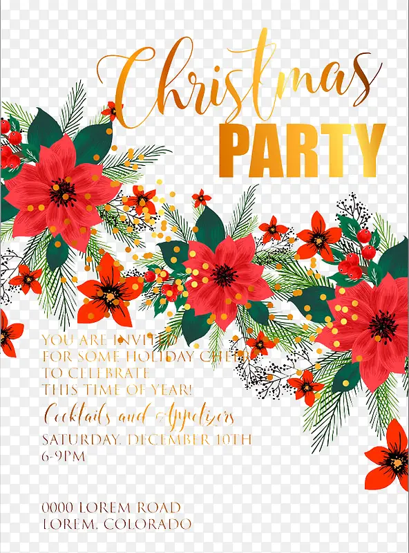 红花艺术字免费图片