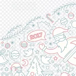 线条圣诞节艺术字免费图片 免费PNG素材