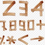 矢量木板艺术字 透明背景PNG