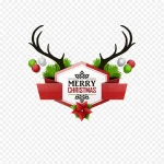 鹿角圣诞艺术字免费图片 透明背景PNG