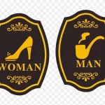 卫生间艺术男女标志 透明背景PNG