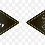 菱形理发店标志 免费PNG素材