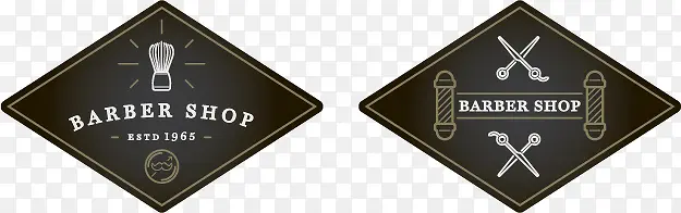 菱形理发店标志