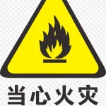 当心火灾火警防范标志 透明背景PNG