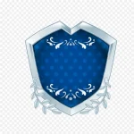 蓝色盾牌标志 PNG素材下载