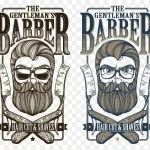 创意潮男理发标志 免费PNG素材