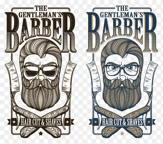 创意潮男理发标志