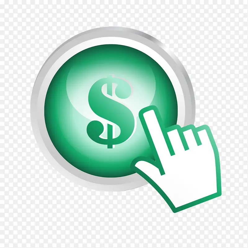 圆形绿色美元标志