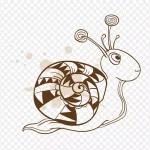 矢量动物蜗牛 透明背景PNG