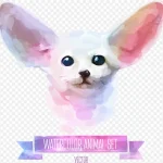 矢量水彩动物 PNG素材下载