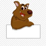 动物拿着板子 高清PNG