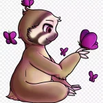 卡通动物与蝴蝶互动 PNG素材下载