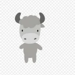可爱小牛 透明背景PNG