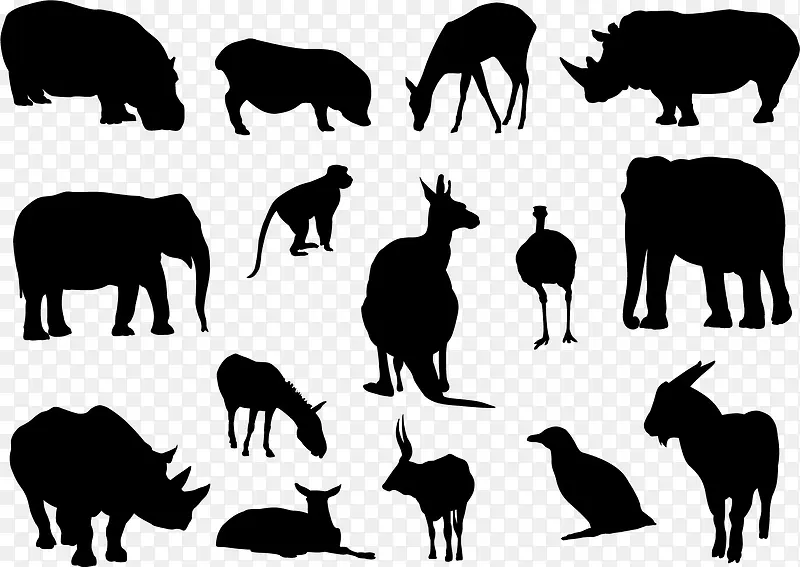 动物剪影集合