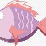 紫色卡通鱼儿下载 透明背景PNG