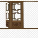 黑色简约花纹木门 PNG素材下载