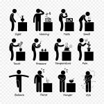 黑色小人之一个人 透明背景PNG